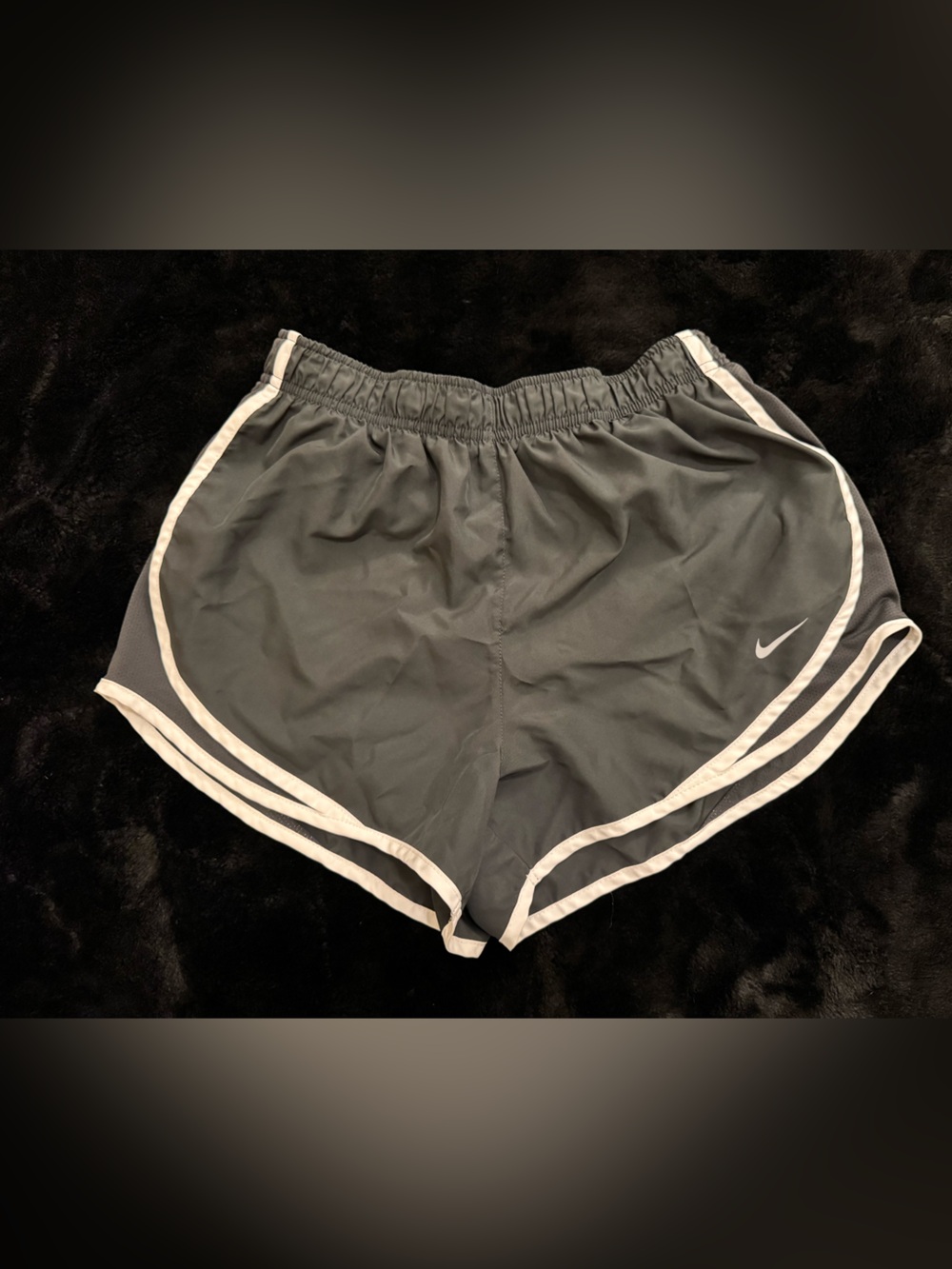 Nike Charcoal Grey Running Shorts with White Trim